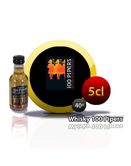 Botella miniatura de whisky escocés 100 Pipers 5CL 40 °