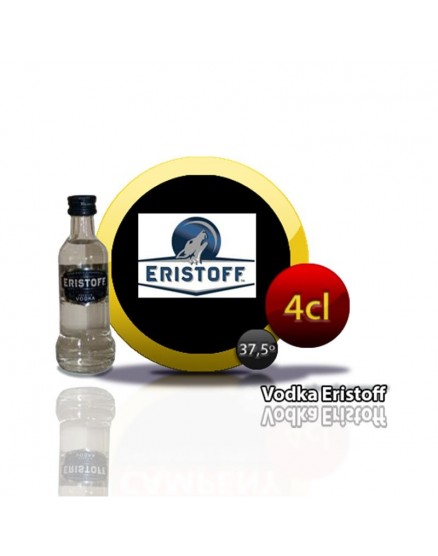 Miniature Eristoff vodka in 5cl bottle.