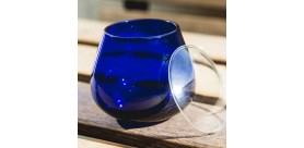 12 Vaso cata de aceite de oliva, vidrio azul+ 12 tapas de vasos